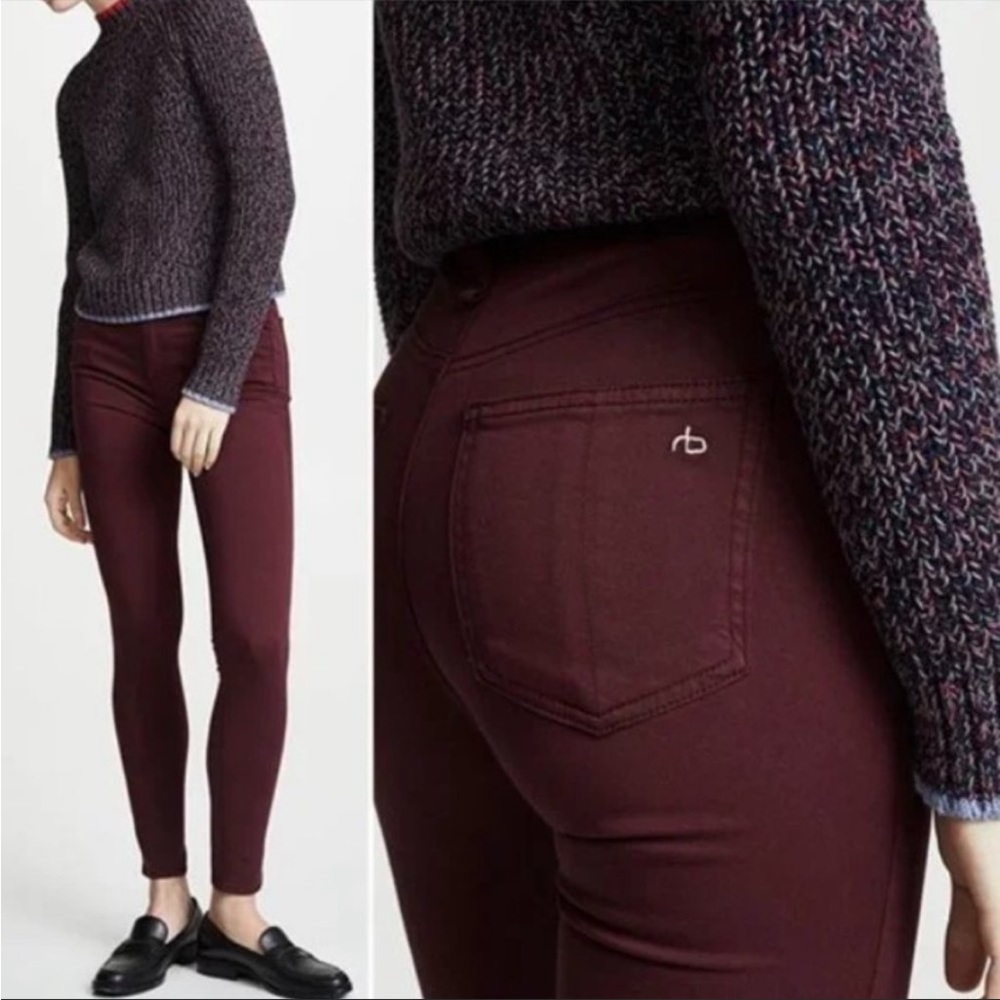 NWT Rag & Bone HR Ankle Skinny‎ / Burgundy/ SZ 30